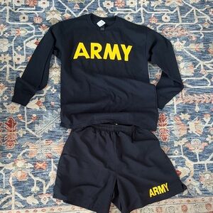 Boys XL Army long sleeve and shorts